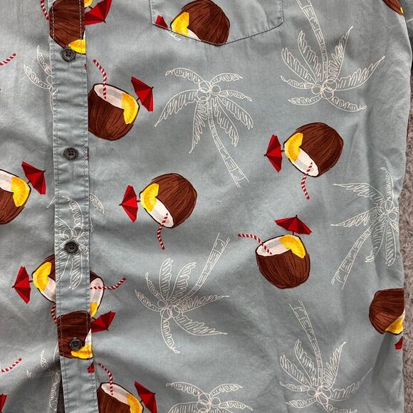 Free Planet Men's 3X Hawaiian Shirt Coconuts Button Up Casual Beach Party - Picture 4 of 8